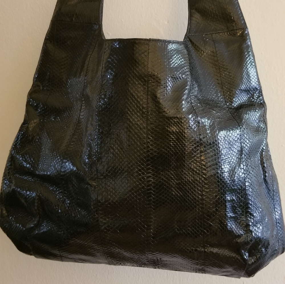 Beirn black leather hobo bag